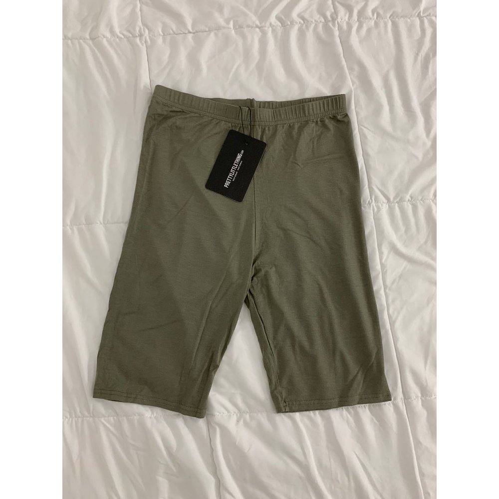 Army Green Biker Shorts